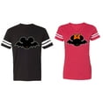 thumbnail image 1 of Matching Couple Cotton Jerseys (Men Black / Women Red) (Men L / Women L), 1 of 3