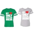 thumbnail image 1 of Matching Couple Cotton Jerseys (Men Green / Women Heather) (Men S / Women S), 1 of 3