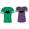 thumbnail image 1 of Matching Couple Cotton Jerseys (Men Green / Women Purple) (Men S / Women XL), 1 of 3
