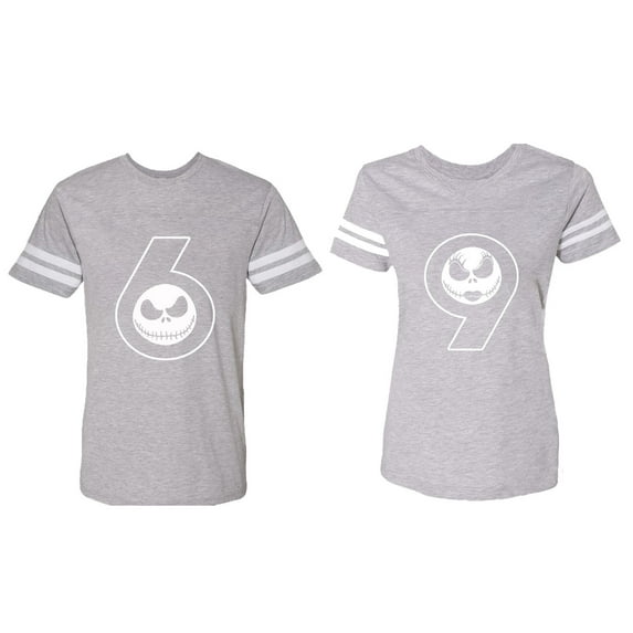 Matching Couple Cotton Jerseys (Men Heather / Women Heather) (Men L / Women L)