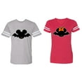 thumbnail image 1 of Matching Couple Cotton Jerseys (Men Heather / Women Red) (Men S / Women XL), 1 of 3