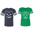 thumbnail image 1 of Matching Couple Cotton Jerseys (Men Navy / Women Green) (Men S / Women M), 1 of 3