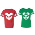 thumbnail image 1 of Matching Couple Cotton Jerseys (Men Red / Women Green) (Men S / Women S), 1 of 3