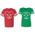 thumbnail image 1 of Matching Couple Cotton Jerseys (Men Red / Women Green) (Men XXXL / Women XXL), 1 of 3
