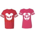 thumbnail image 1 of Matching Couple Cotton Jerseys (Men Red / Women Pink) (Men L / Women S), 1 of 3
