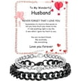 thumbnail image 1 of Matching Couple Cuban Chain Bracelets Gifts for Boyfriend Husband Soulmate Girlfriend Valentine's Day Anniversary Birthday Christmas Gift for Him and Her,Adjustable Size, 1 of 6