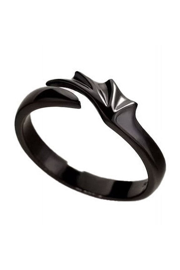 Matching Couple Rings Adjustable Alloy Open Mouth Angel and Demon Wing Fashion Rings Geometric Statement Promise Rings