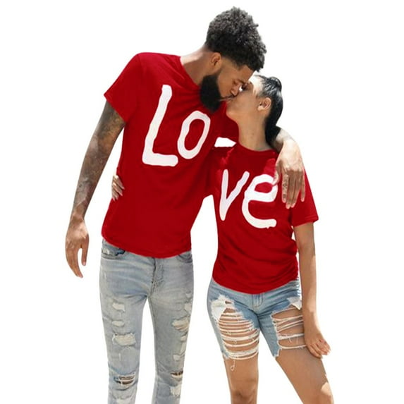 Matching Couple Shirts, Couple Valentine'S Day Pajamas Matching Sets His And Hers Pajamas Sets Halloween Valentine Couples Shirts Costom Hoodie Valentine'S Day Shirt Set Dinner Outfit Red L