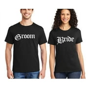 Matching Couple Shirts Groom Bride Magazine Couple Tshirts Printed For Men Women Hubby Wife Perfect Gift for Honeymoon Wedding Party Valentines Proposal day