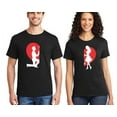 thumbnail image 1 of Matching Couple Shirts Half Heart Men Women Couple Tshirts Printed Shirt (Black _ Black) (Men M / Women XXXL), 1 of 3