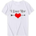 thumbnail image 1 of Matching Couple T-Shirt for Husband Wife Valentines Day Anniversary Matching Couple Tees White oversized loose fitting T-Shirt Couples Gifts, 1 of 3