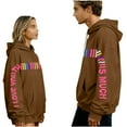 thumbnail image 1 of Matching Couples Hoodies I Love You This Much, Valentines Day Couples Hoodies Oversized Long Sleeve Sweatshirts Cute Message Print Pullover Tops, 1 of 8