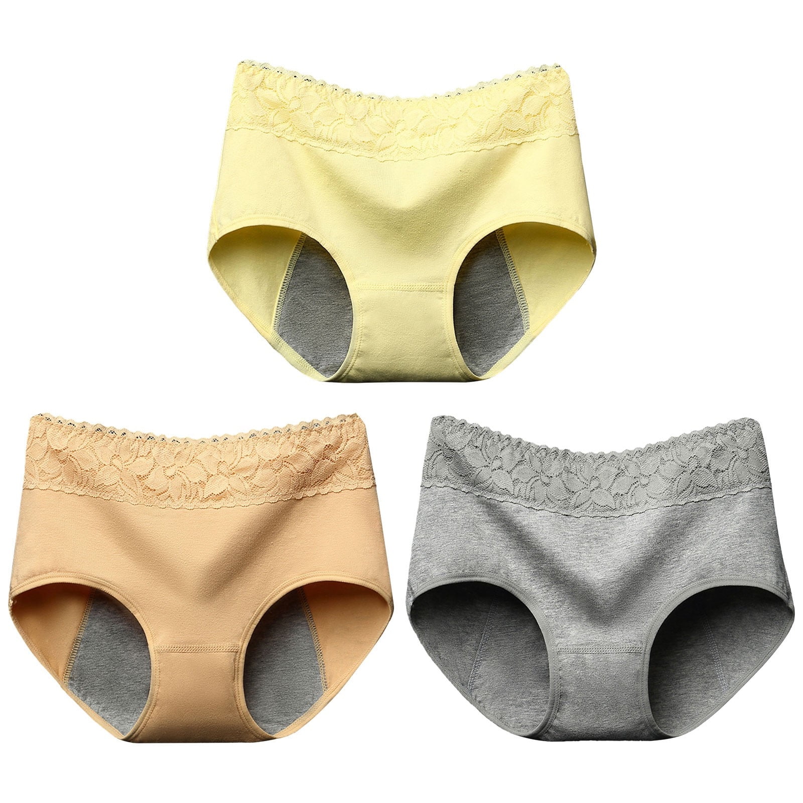 ZMHEGW Womens Underwear Seamless High Waist Belly Lifting Breathable High  Elastic Trunks Period Panties