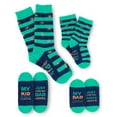 thumbnail image 1 of Matching Dad and Kid Funny Socks - Novelty Socks with Dad Jokes for Adult and Kid, Awesome Dad Birthday Gift or Punny Gifts for Father's Day, Socks with Blue Green Striped Pattern and Orange Crabs, 1 of 5