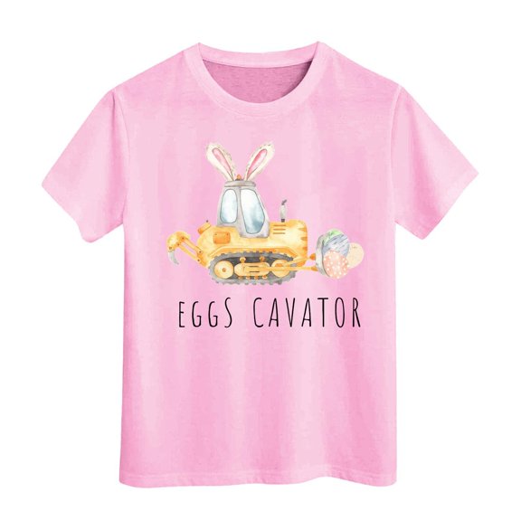 Matching Easter Outfits for Siblings Trendy Comfy Yellow Egg Easter Cute Tshirt Bunny Short Sleeve Shirt for Boys Girls Kids Tees T-Shirts