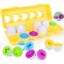 Matching Eggs - Color & Shape Recoginition Sorting Puzzle Toys for Toddlers 1-3,Easter Travel Game Early Learning Educational Fine Motor Skill Montessori Gift for Year Old Kids Baby Toddler Boy Girl