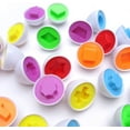 thumbnail image 1 of Matching Eggs - Toddler Toys - Color Shapes Matching Egg Set - Educational Color, Shapes & Sorting Recognition Skills Study Toys - Sorting Puzzle for Kid Baby Toddler Boy Girl Easter Gift (6 Eggs), 1 of 9