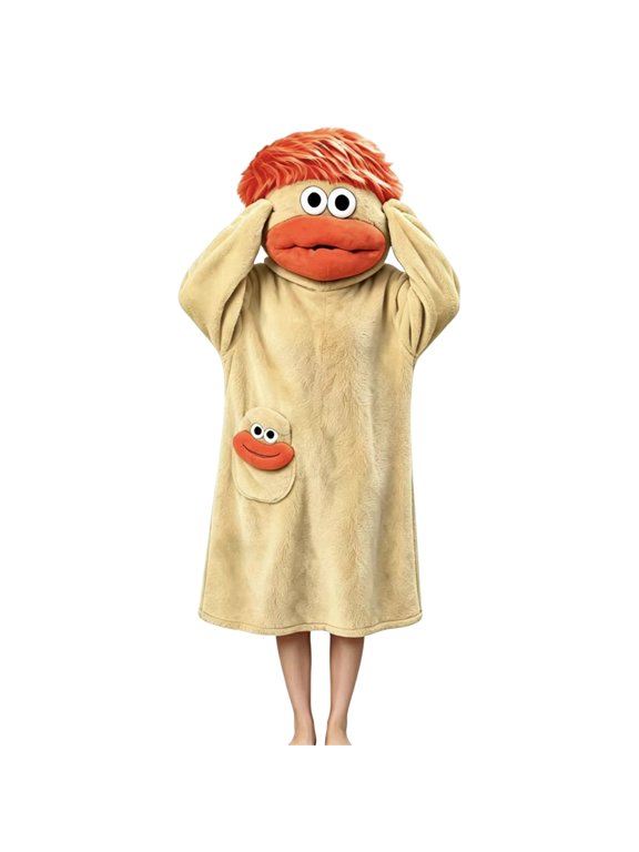 Matching Family Big Mouth Monster Pajamas Funny Hooded Wearable Blanket Robe, Oversized Cozy Long Loungewear with Pocket,Family Matching Soft Cozy Sleepwear,Halloween Robe Party Costume