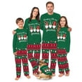 thumbnail image 1 of Matching Family Christmas Pajamas, Green Gnome Tops with Festive Patterned Pants, 1 of 7
