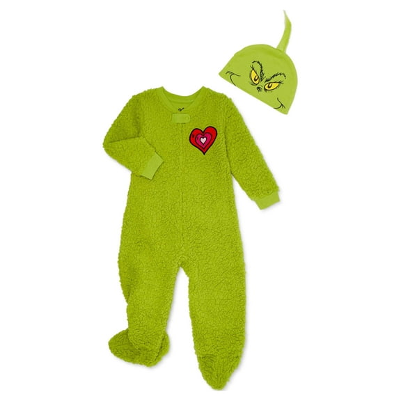 Matching Family Christmas Pajamas, Grinch Union Suit - 5T