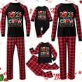 thumbnail image 1 of Matching Family Christmas Pajamas Long Sleeve Letters Print T-Shirt with Plaid Pants for Women Men Adults Couples, 1 of 3