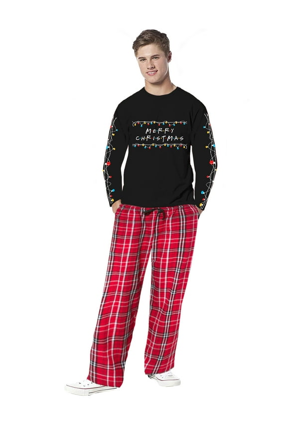 Matching Family Christmas Pajamas Men's Christmas Lights 2-Piece Pajama Set