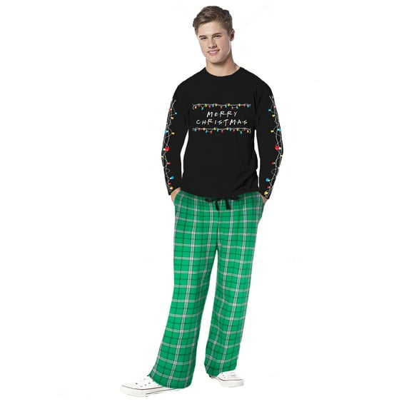 Matching Family Christmas Pajamas Men's Christmas Lights 2-Piece Pajama Set