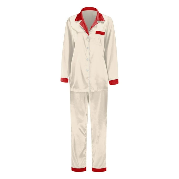 Matching Family Christmas Pajamas Set 2025 – Silk Satin Long Sleeve Button-Down Loungewear for Father, Son & Daughter – Comfortable Holiday Outfits for Memorable Moments