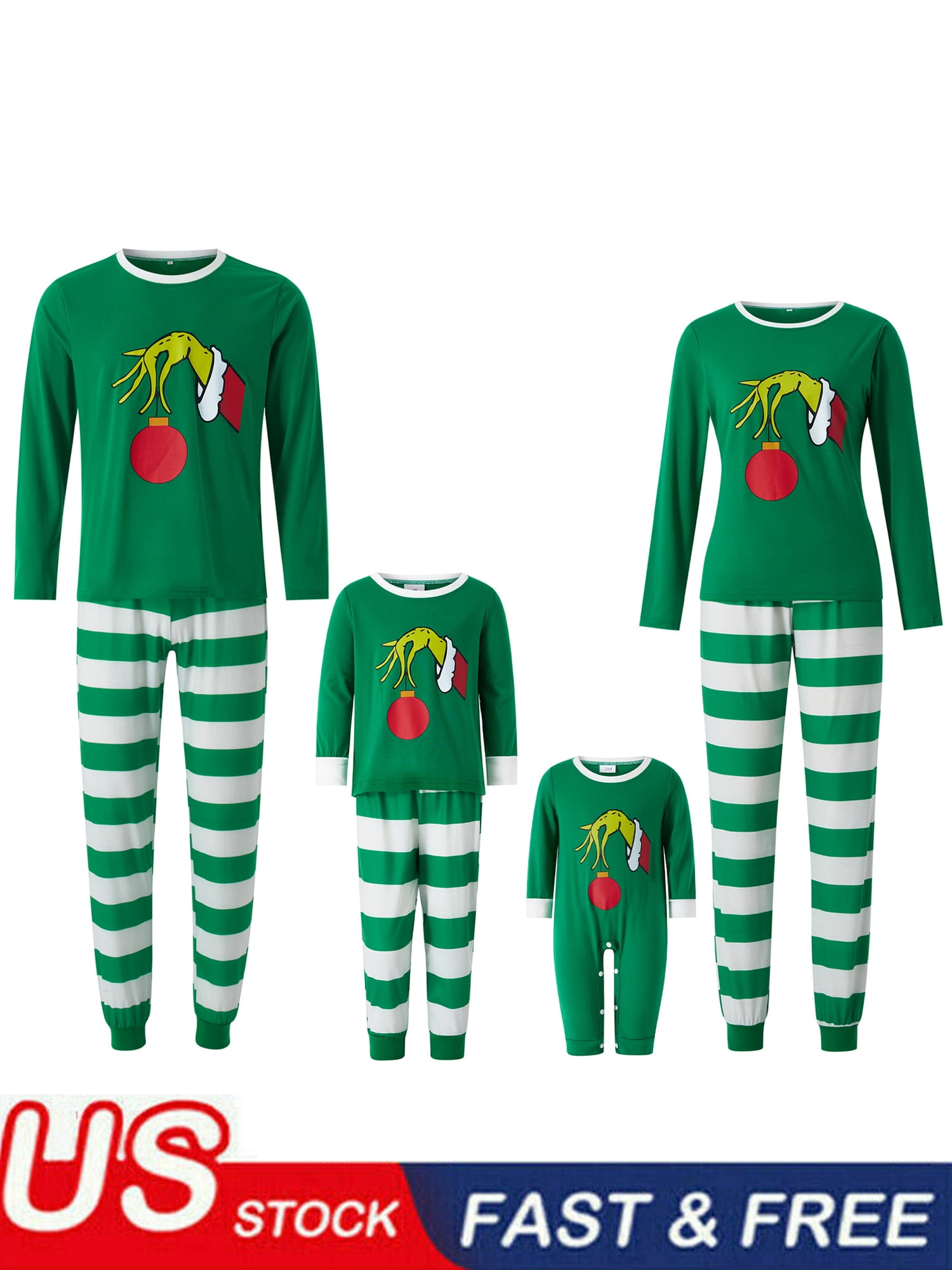 Caitzr Matching Family Christmas Pajamas Set, Holiday PJs Sleepers ...