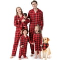 thumbnail image 1 of Matching Family Christmas Pajamas Set Red Plaid Holiday PJs Button Up Sleepwear Loungewear Loose Dress for Toddler Kid Girls, 1 of 7