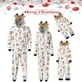 thumbnail image 1 of Matching Family Christmas Pajamas Sets Elk Antler Hooded Romper PJ's Zipper Jumpsuit Loungewear, 1 of 10
