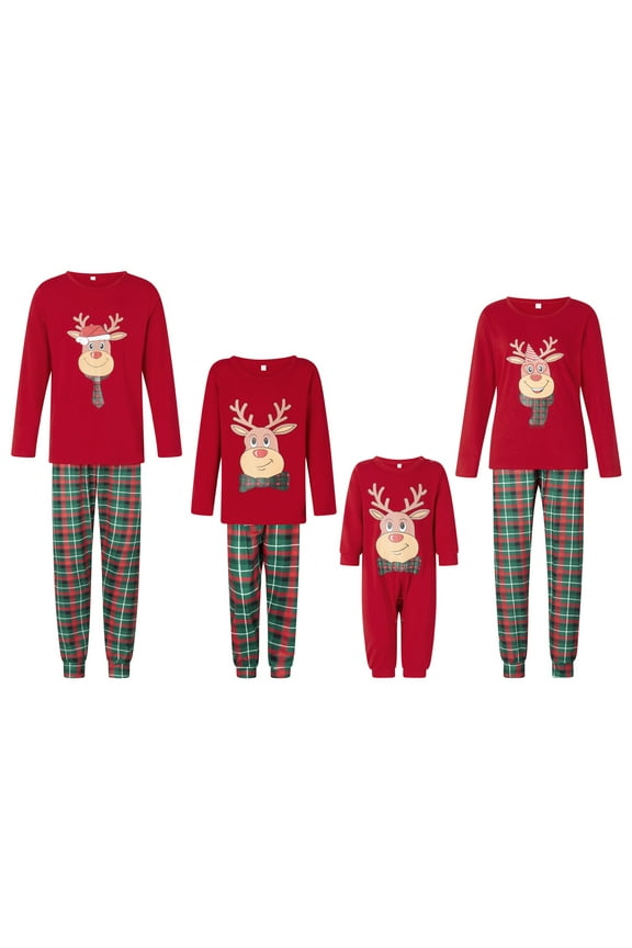 Matching Family Christmas Pajamas Sets, Holiday PJs with Top and Pants, Cute 2 Piece Sleepwear for Couples/Women/Men