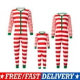 thumbnail image 1 of Matching Family Christmas Pajamas Sets Onesie Striped Print Long Sleeve Sleepwear, 1 of 7