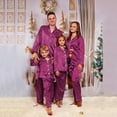 thumbnail image 1 of Christmas Matching Family Pajamas Silk Sleepwear for Family Button Down Family Holiday Pajamas Christmas Family Gifts Purple Pajamas for Mom Pajamas, 1 of 5