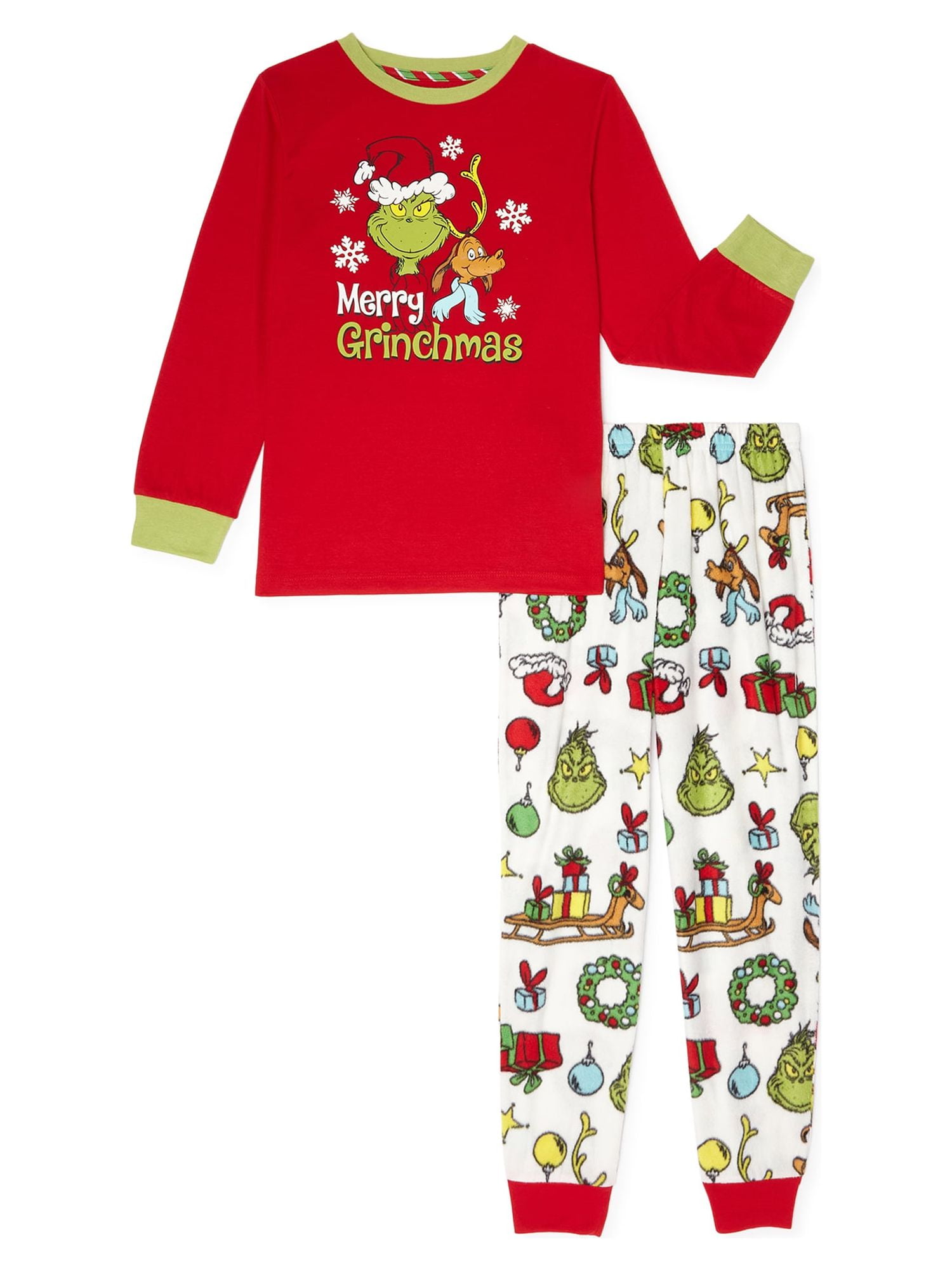 Matching Family Christmas Pajamas Toddler Boy Girl Unisex Grinch 2-Piece  Pajama Set