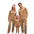 thumbnail image 1 of Matching Family Christmas Pjs Velvet Pjs Long Sleeve Button down Nightwear Winter Warm Soft Set Mommy and Me Matching Pajamas, 1 of 4