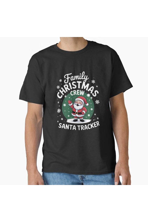 Matching Family Group Christmas Party Pajama Holiday Tracker Art Unisex T-Shirt, up to size 5XL