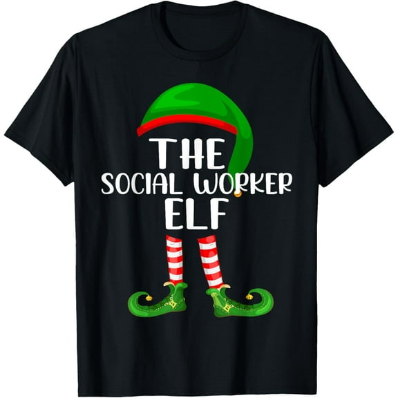 Matching Family Group The Social Worker Elf Christmas T-Shirt