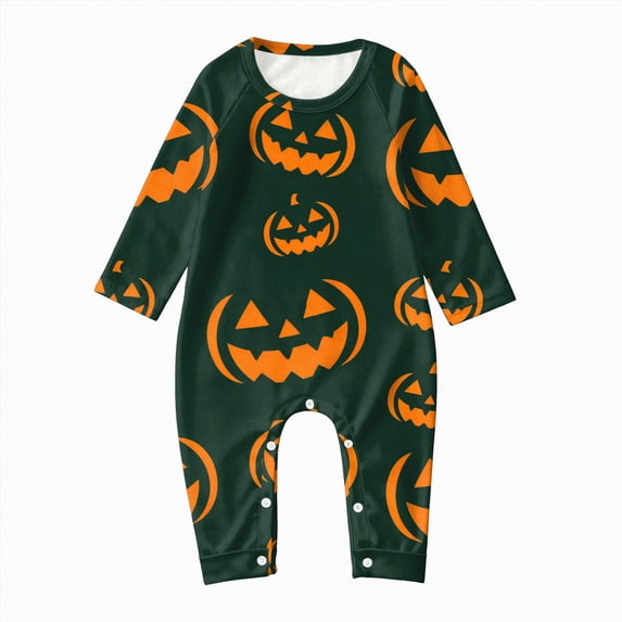 Matching Family Halloween Pajama Sets Homewear Pjs Long Sleeve Onesie Sleepwear Holiday Lounge Romper Outfit-Baby