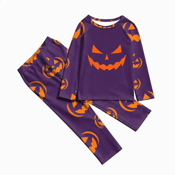 Matching Family Halloween Pajama Sets Womens Mens Kids Baby Pjs Long Sleeve Sleepwear Holiday Lounge Outfit-Kids