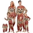 thumbnail image 1 of Matching Family Halloween Pajamas Set - 2 piece Pumpkin Face Print Long Sleeve Top and Pants Sleepwear Sets,Funny Cartoon Family Halloween Pajamas for Halloween Night for 12 Months Pjs, 1 of 3
