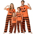 thumbnail image 1 of Matching Family Halloween Pajamas Set - 2 piece Pumpkin Face Short Sleeve Tops+Pants Sets,Casual Print Matching Pajamas for Family Halloween Night for M Pjs, 1 of 8