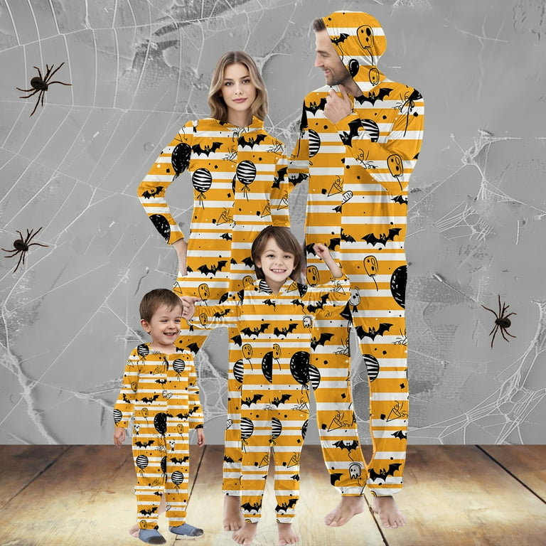 Matching Family Halloween Pajamas Sets Pumpkin Printed Family