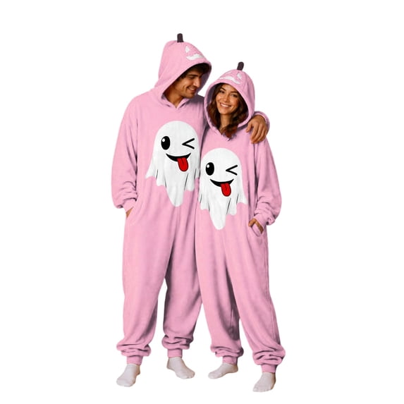 Matching Family Halloween, Pumpkin Jack O Hooded Costumes Adult Plush Halloween Pajama|Polar Fleece Jack-O Costume Y2k Trendy Funny Streetwear Fall Winter Warmth Jumpsuit Vacation Loungewear, XXXL