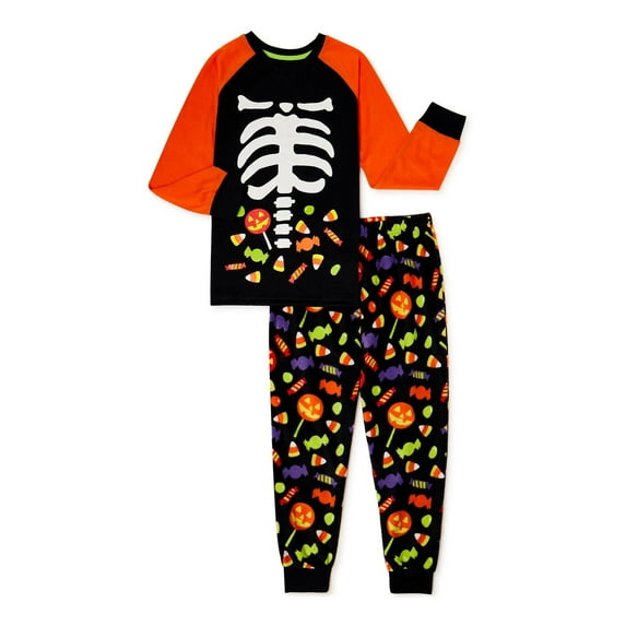 Matching Family Holiday Halloween Pajamas 2-Piece Set - Sizes for All Ages! (, Large 10/12, Black).