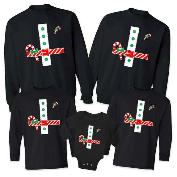 Matching Family Merry Christmas Sweaters - Funny Elf Family Christmas Sweatshirt - Mom Dad Kid Baby Christmas Outfits