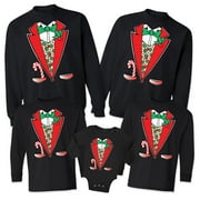 AWKWARD STYLES Matching Family Merry Christmas Sweaters - Xmas Tuxedo Family Christmas Sweatshirt - Mom Dad Kid Baby Christmas 2020 Outfits