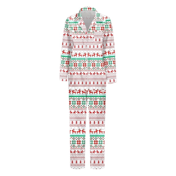 Matching Family Pajama Set Christmas Silk Button Down Shirt Pants Pj's Set (Mom's)