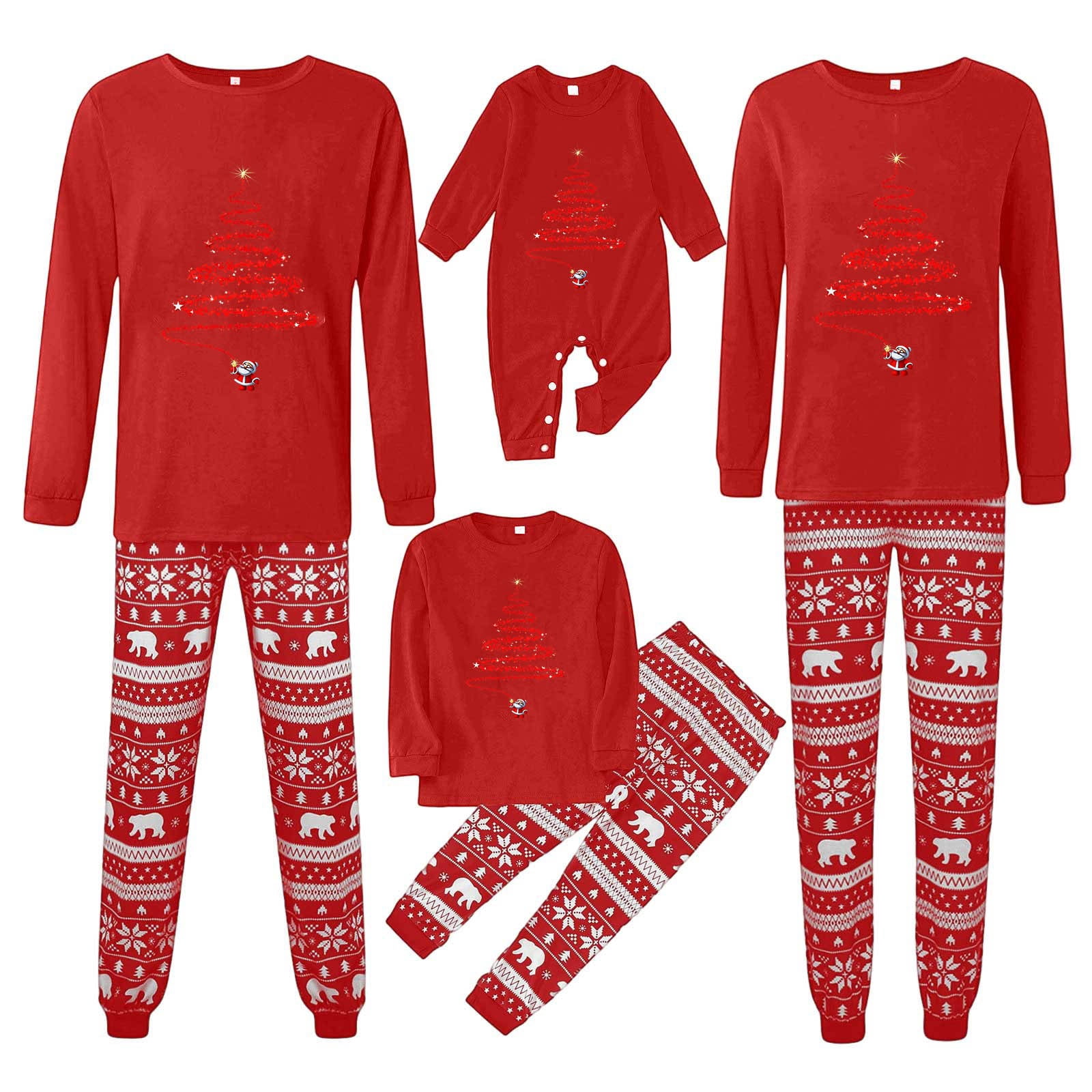 Matching Family Pajamas Christmas Classic Christmas Print Soft Long ...