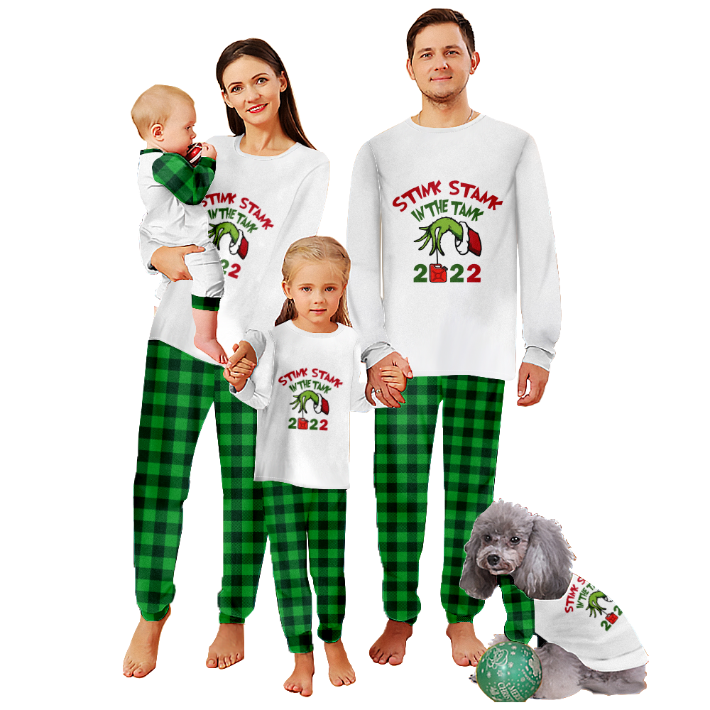 Matching Family Pajamas Christmas Grinch Stylish Breathable Animation